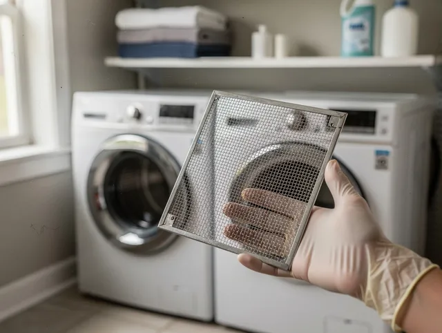 Cleveland Heights Dryer Vent Cleaning specialist performing detailed lint trap cleaning service in Cleveland Heights